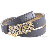Logo Floral Crystal Belt*