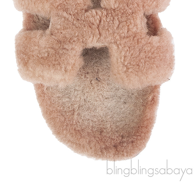 Hermes Oran Teddy Bear Brown Sandals