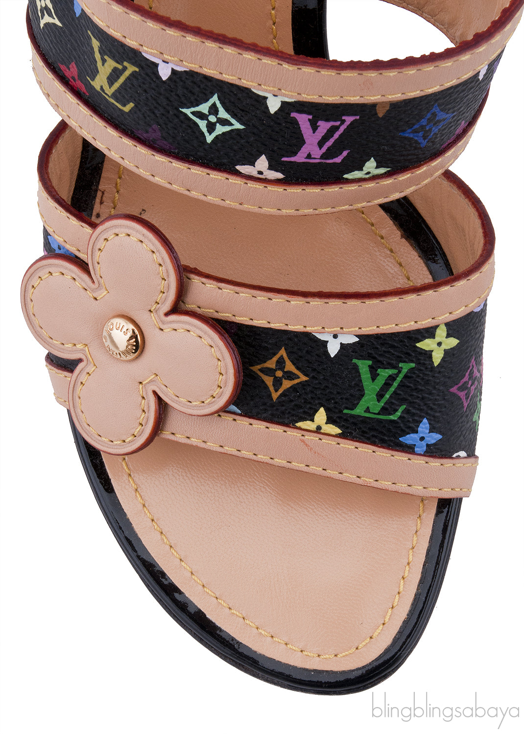 Multicolor Monogram Printed Sandals