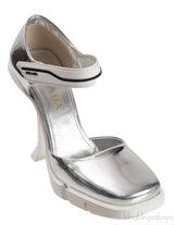 Metallic Silver Leather Pump