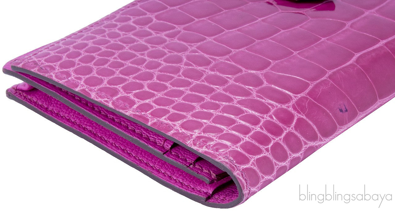 Rose Tyrien Bearn Crocodile Wallet