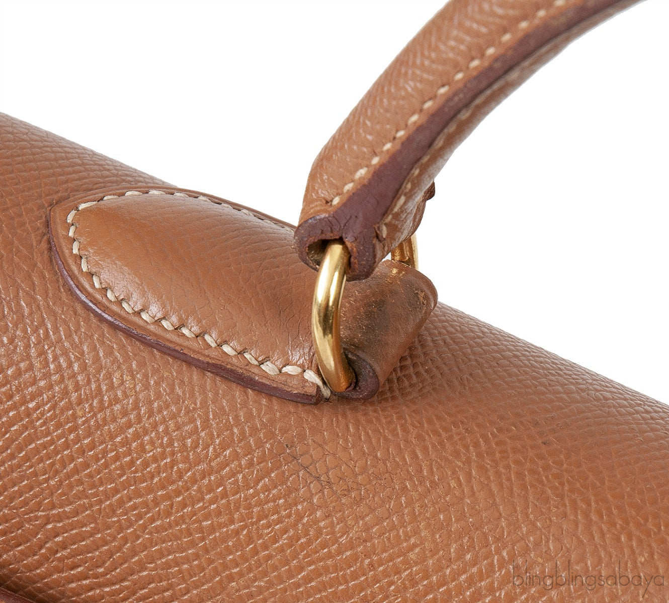Vintage Kelly 35 Gold Courchevel Sellier GHW