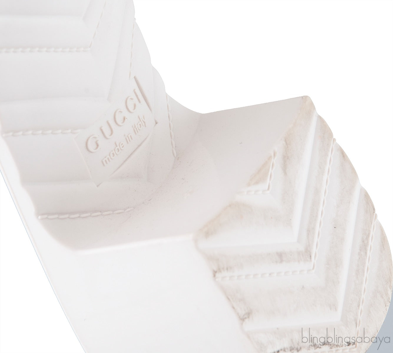 White Rubber Slide Sandals