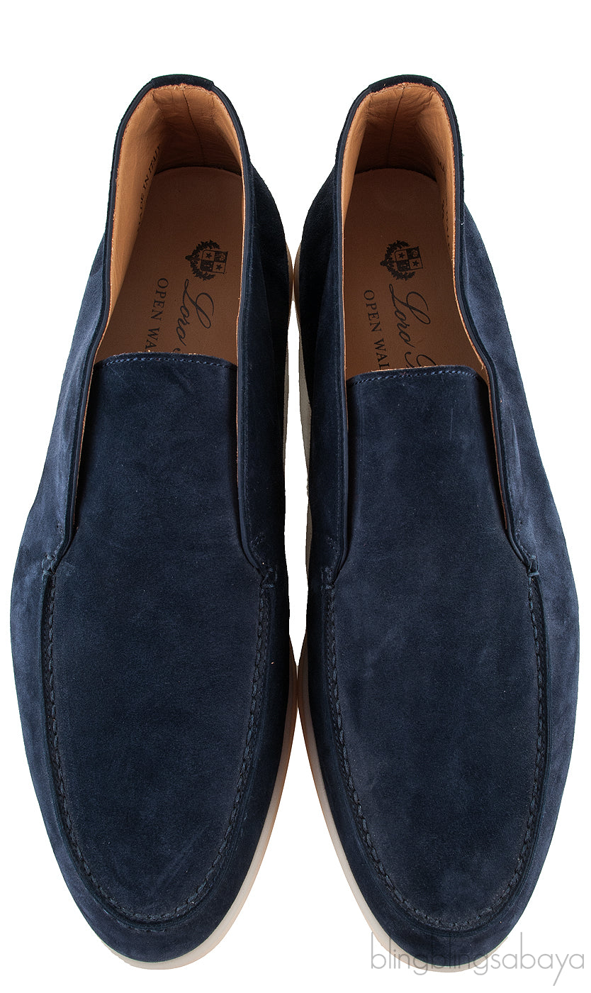 Navy Blue Open Walk Suede Loafer