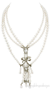 Bow Faux Pearl Necklace
