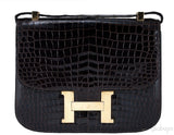 Constance Vintage Brown Crocodile