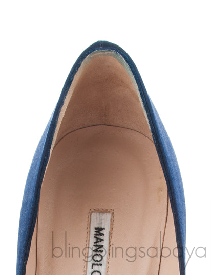 Navy Blue Satin Hangisi Pump