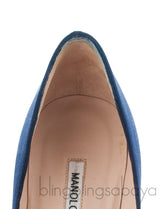 Navy Blue Satin Hangisi Pump