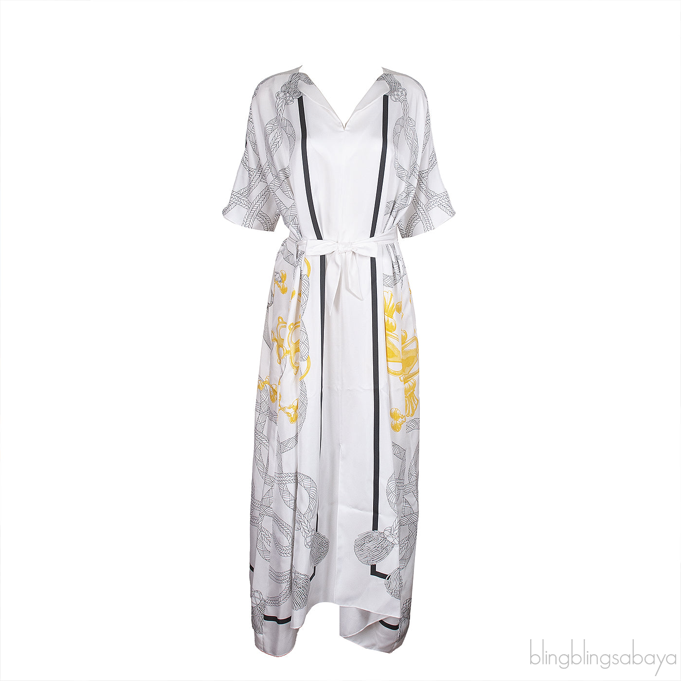 Hermes Palefroi Remix Printed Silk Caftan