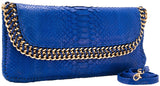 Blue Electric Python Clutch