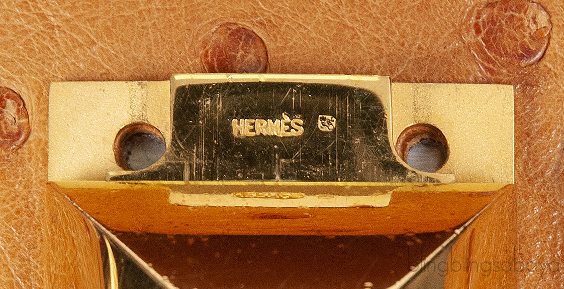 Hermes Vintage Medor Gold Ostrich Clutch
