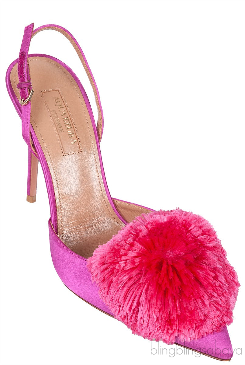 Fuchsia Powder Puff Heels
