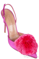 Fuchsia Powder Puff Heels