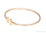T Wire Rose Gold Bracelet