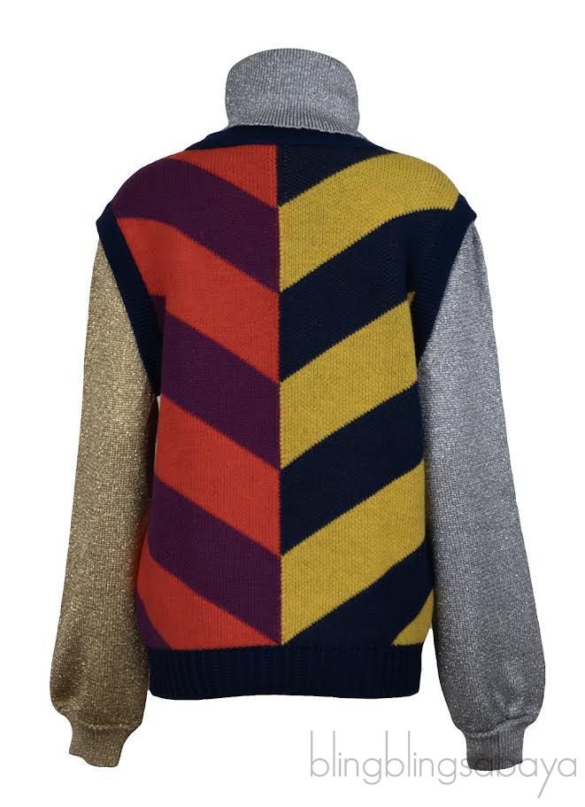Gucci Multicolor Metallic Wool Sweater S