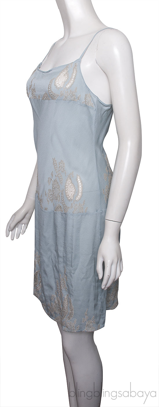 Blue Grey Silk Chemise