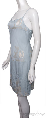 Blue Grey Silk Chemise