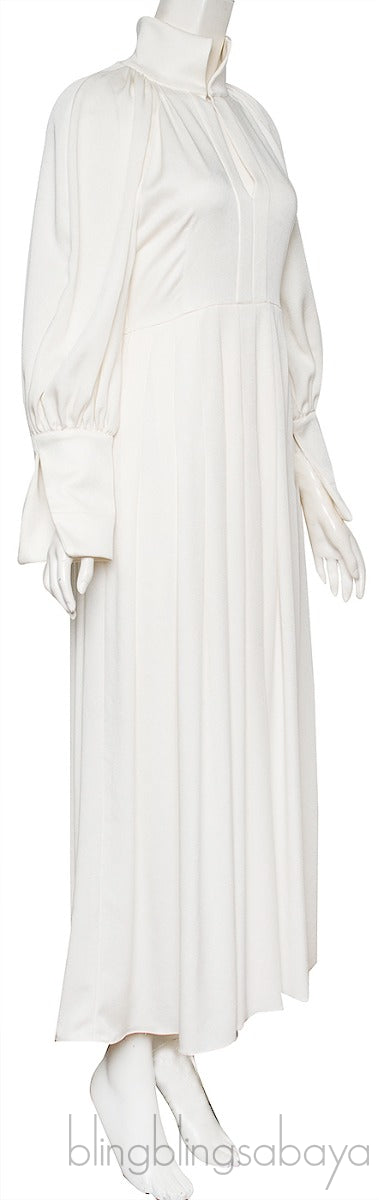 Off-white Pleated Maxi Dress