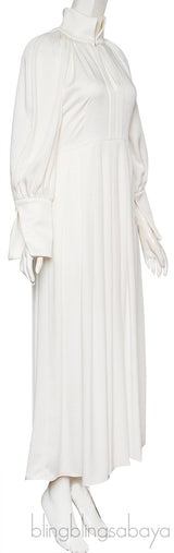 Off-white Pleated Maxi Dress