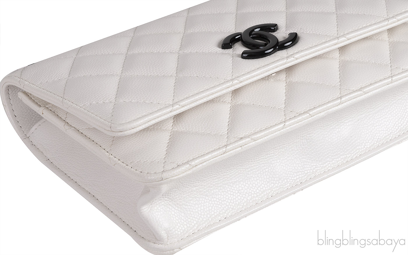 Chanel White Caviar Quilted My Everything WOC Bag