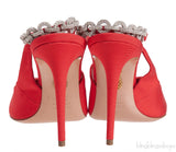 Aquazzura Red Love Link 105 Crystal Slingback Heel
