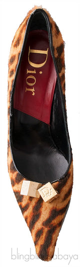 Leopard Calf Hair Dice Pointed Toe Pump