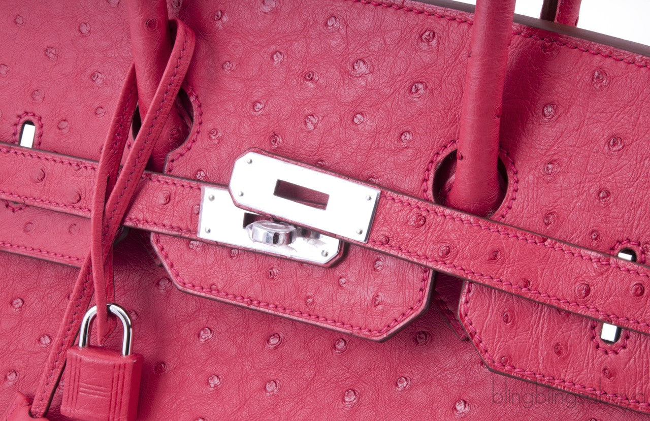 Birkin 35 Ostrich Bougainvillier
