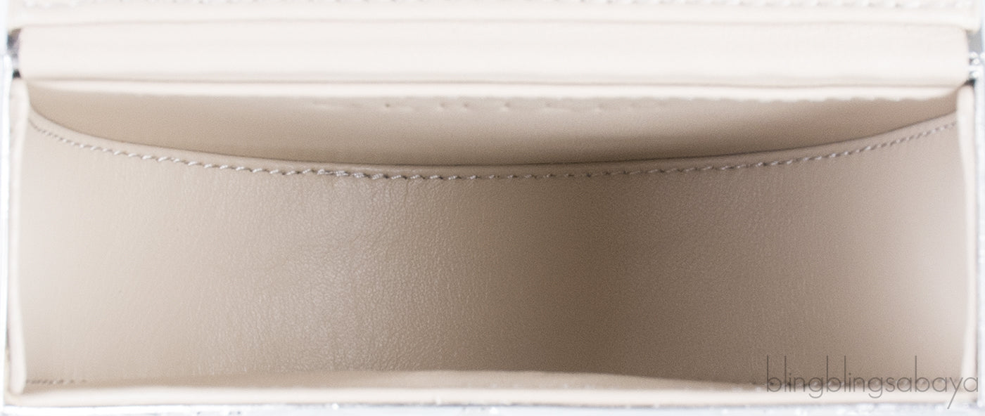 Silver Palmette Oval Minaudiere Clutch