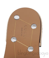 Guccy Pearl and Crystal Embellished Slide Sandals