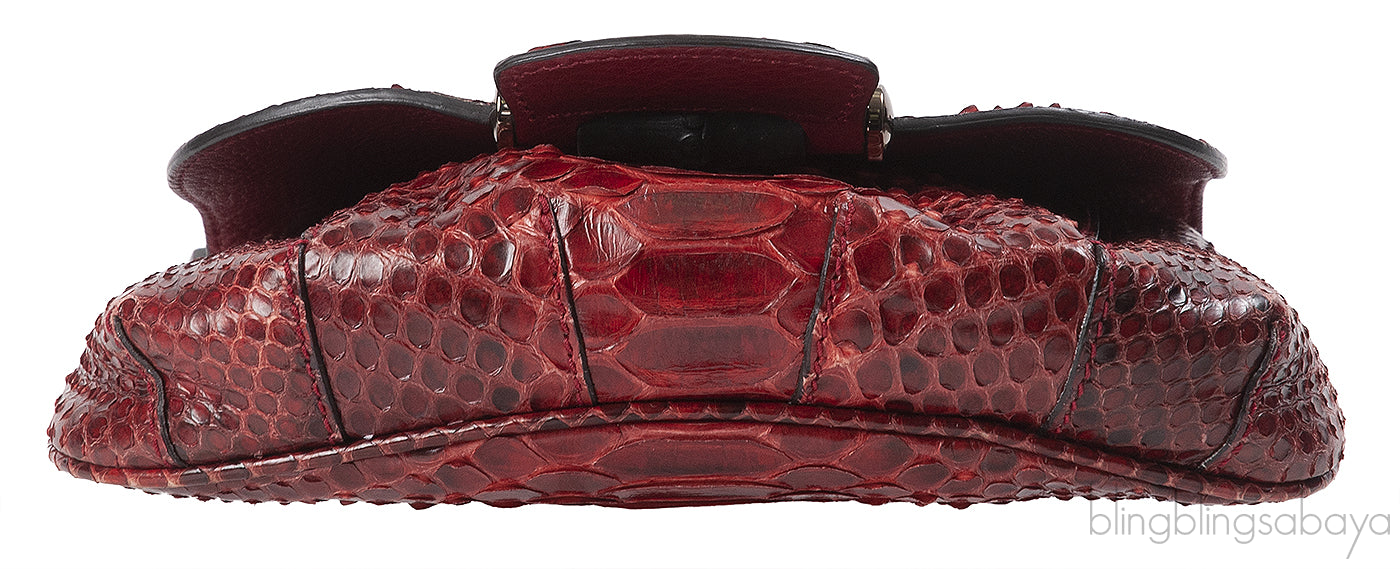 Gucci Red Python Nouveou Mini Shoulder Bag