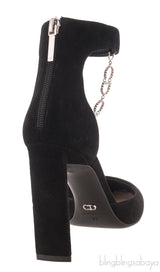 Black Suede Pointed Slingback Sandals