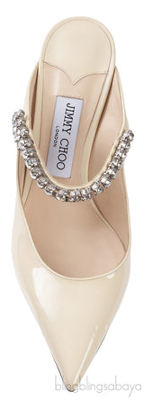 Off-white Bing 100 Crystal-Embellished Patent Leather Mules