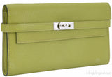 Kelly Long Wallet Chevre Vert Anis