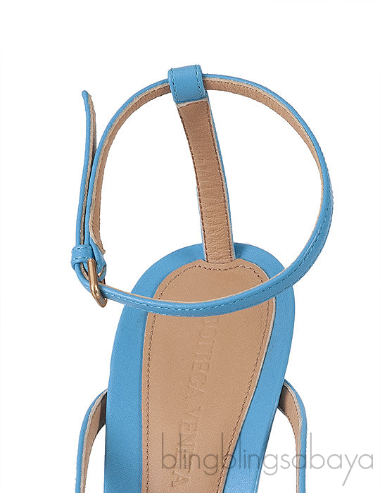 Blue Stretch Leather Sandals