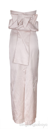 Powder Pink Floral Embroidered Tube Dress