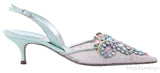 Multicolor Stone Mesh Slingback Sandals