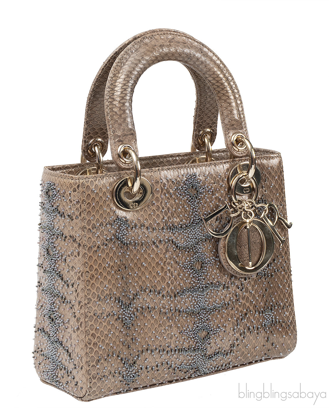 Lady Dior Beaded Python Small Handbag GHW