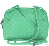 Green Intrecciatio Clutch Crossbody Bag