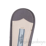 Grey Floral Crystal Slip on Sandals