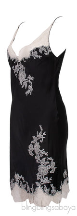 Black & White Lace Trim Cami Dress