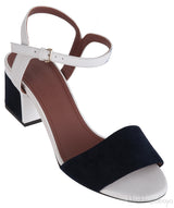 Loro Piana Bi-color Suede Peep Toe Slingback Sandals