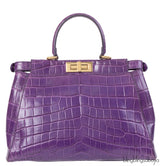Fendi Purple Crocodile Medium Peekaboo GHW