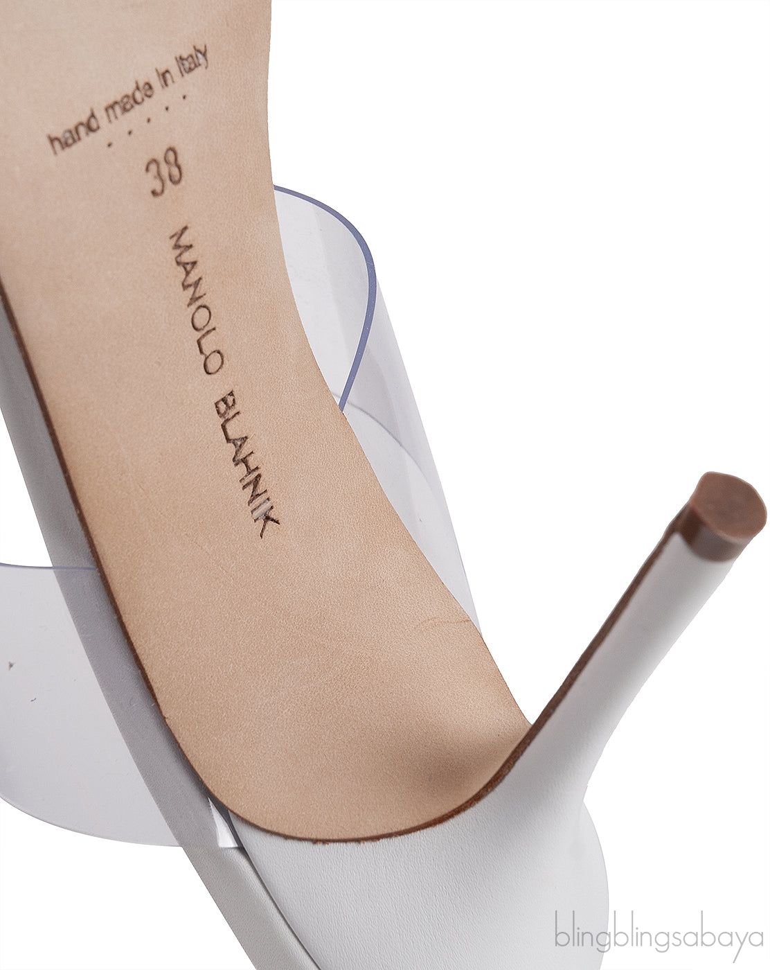 Manolo Blahnik White Clear ECO PVC Scolto Open Toe Mules