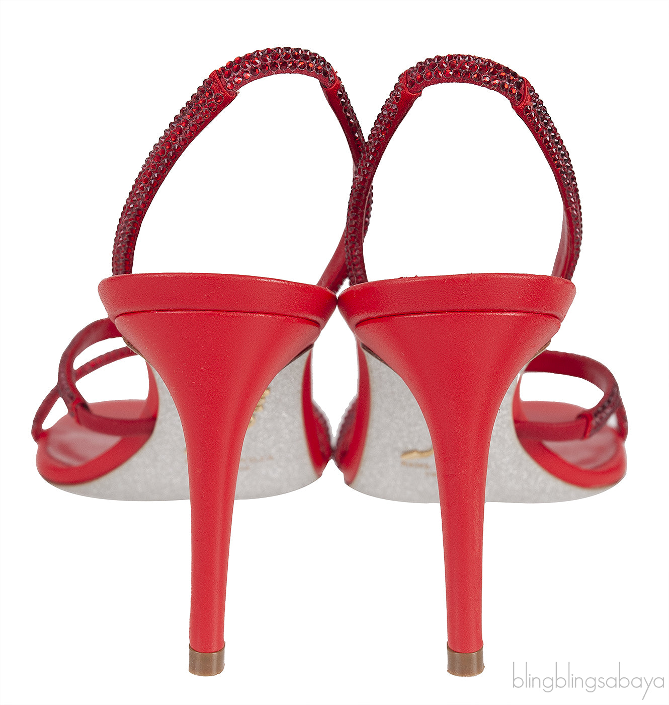 Red Crystal Slingback Sandals