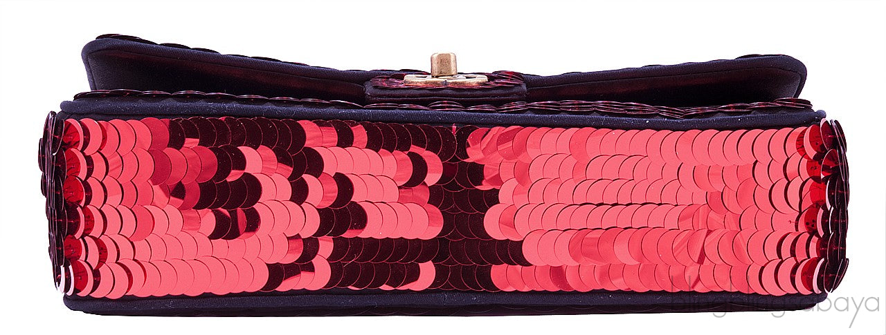 Red Sequins Mademoiselle Flap Bag