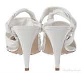 Bottega Veneta White Point Leather Slingback Pumps