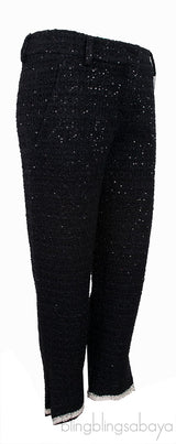 Black Tweed Sequin Trouser
