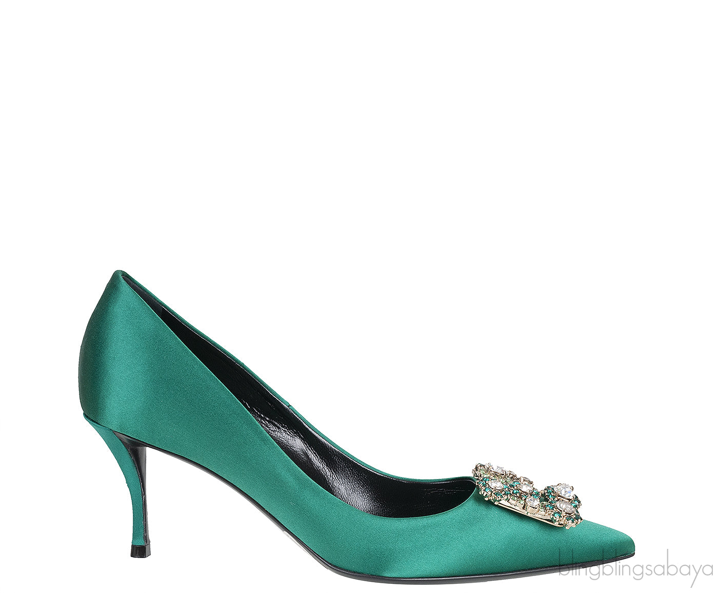 Roger Vivier Emerald Green Floral Crystal Heels