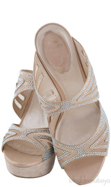 Mesh Crystal Wedge Mule