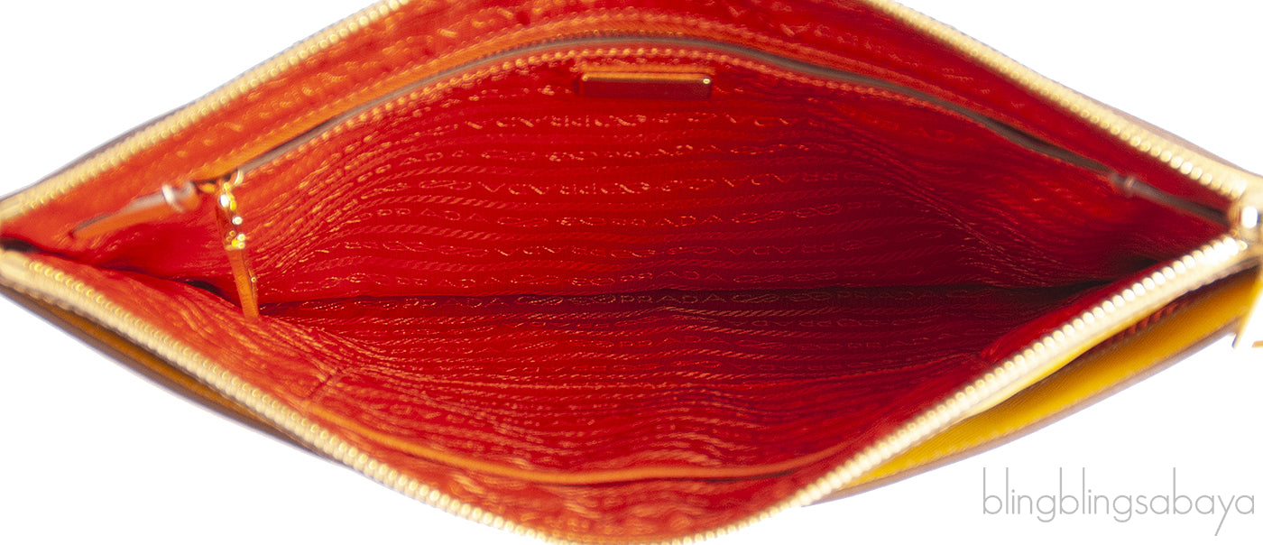 Saffiano Papaya & Mimosa Large Clutch